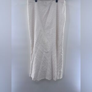 J. Song Collection 100% Linen Embroidered Midi Skirt Size 16